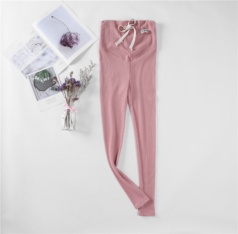 Pregnant Women Fashion Casual Belly Threaded Leggings