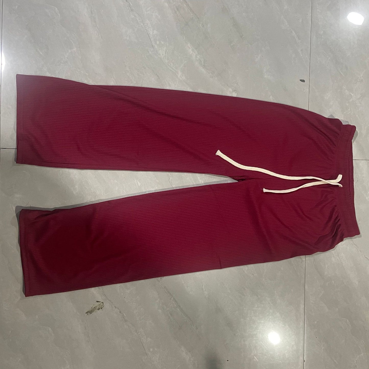 Pantalones casuales de pierna ancha y holgados de color sólido para mujer