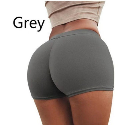 Bóxer ajustado elástico de color sólido informal para mujer, pantalones cortos anti-running