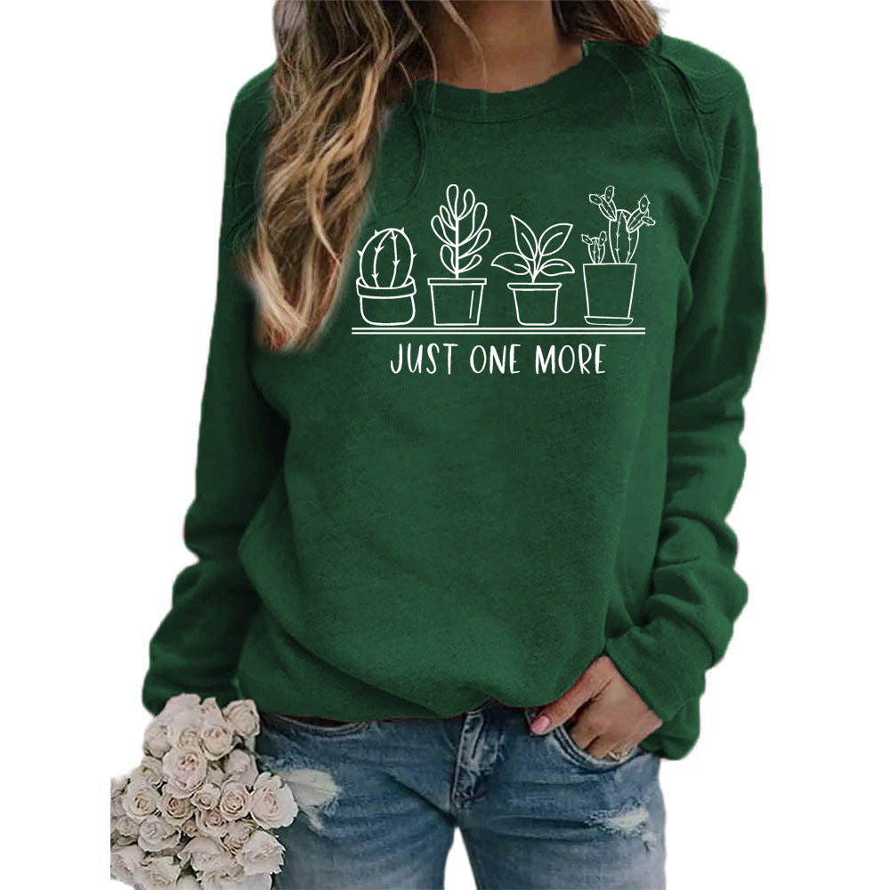 Sudadera holgada informal con estampado floral y cuello redondo de manga larga para mujer