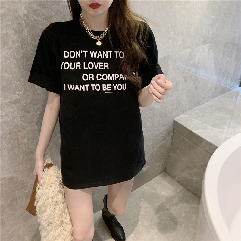 Camiseta básica informal de verano para mujer, holgada, con estampado de sonrisas y manga corta