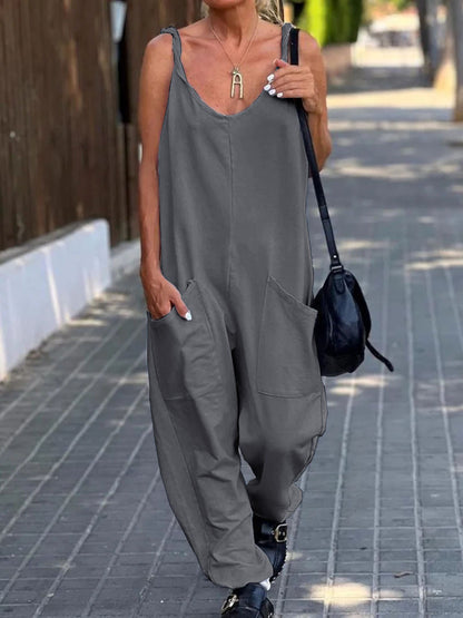 Women'S Fashion Casual Loose Suspender Jumpsuit