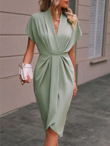 Women Casual Fashion Solid Color Dress
