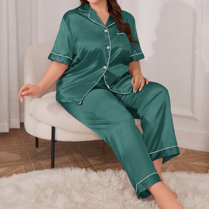 Conjunto de pijama informal de dos piezas de moda para mujer de talla grande
