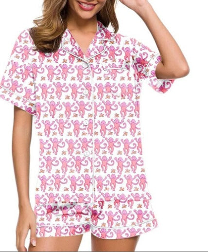 Conjunto de pijama informal con estampado de moda para mujer