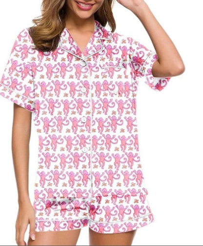 Conjunto de pijama informal con estampado de moda para mujer