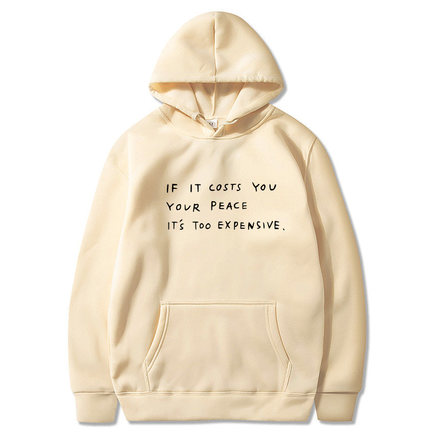 Sudadera con capucha informal con bolsillo y estampado de eslogan y letras para mujer