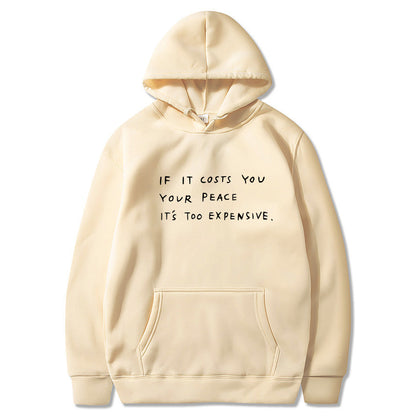 Sudadera con capucha informal con bolsillo y estampado de eslogan y letras para mujer