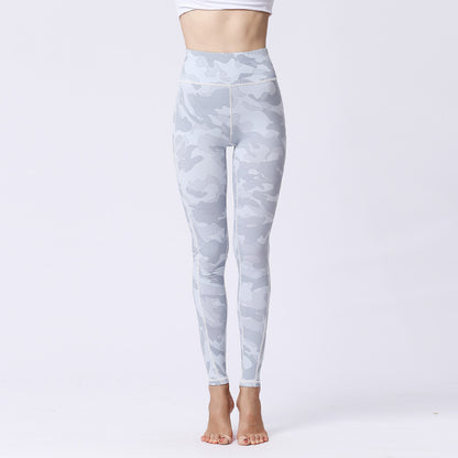 Women Casual High Waist Floral Printed Quick Drying Camouflage Yoga Leggings