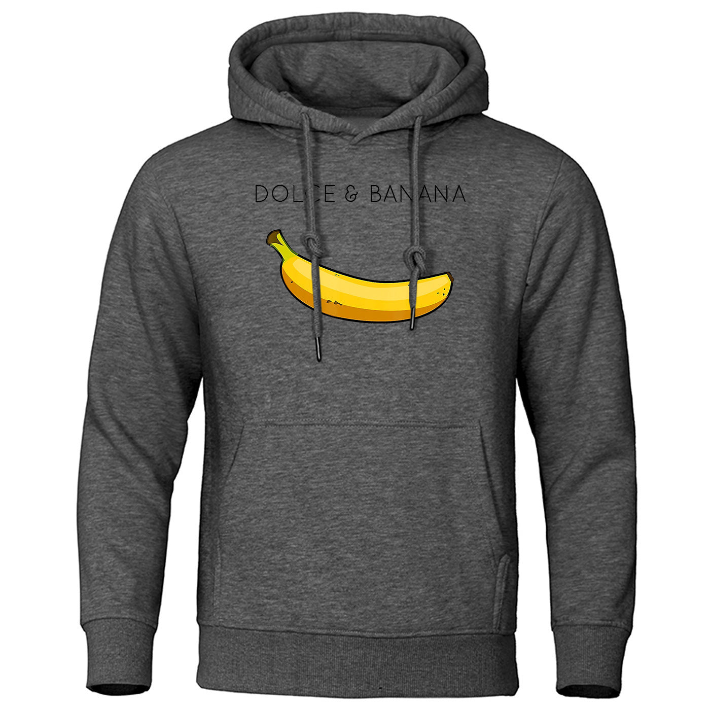 Sudadera con capucha de forro polar con estampado de plátano para hombre y mujer