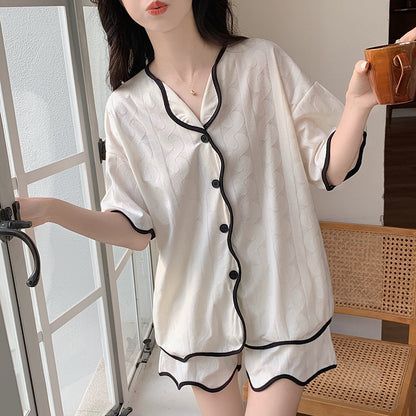Conjunto de pijama informal de manga corta y pantalones cortos para mujer