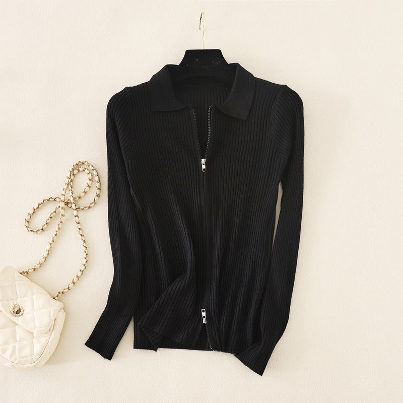 Women Casual Solid Color Base Lar Knit Top Sweater