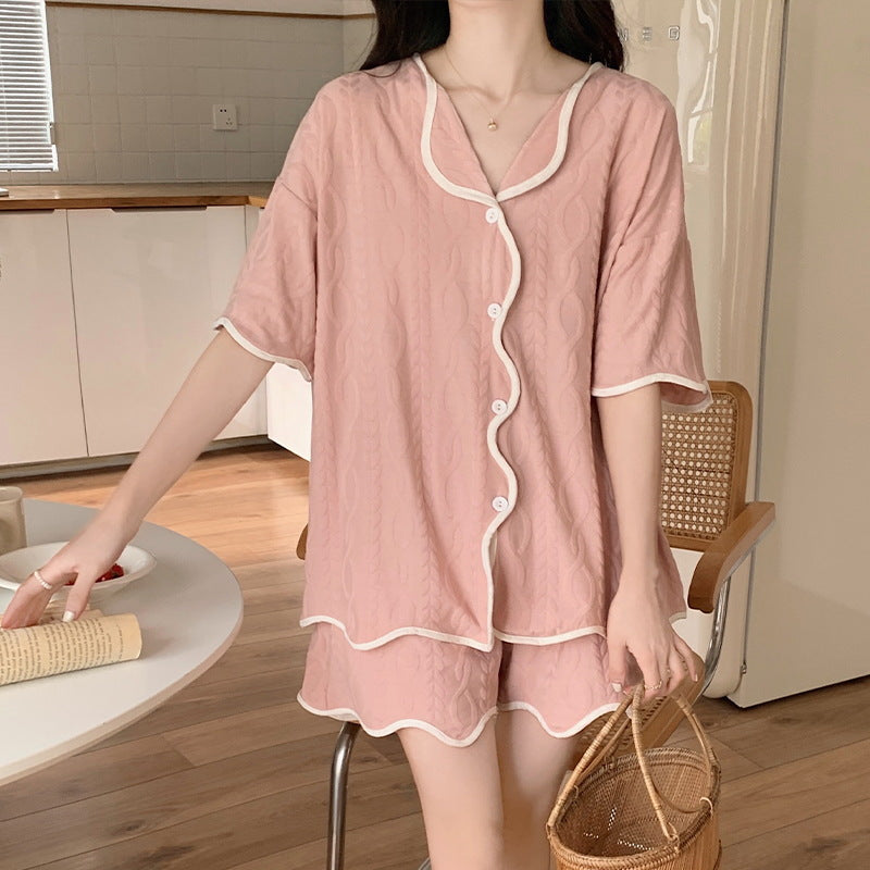 Conjunto de pijama informal de manga corta y pantalones cortos para mujer