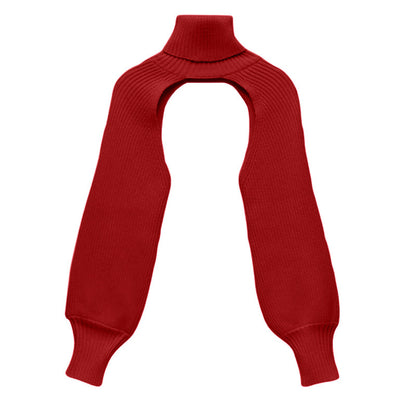 Women Casual Edgy Long Puff Sleeves Turtle Neck Solid Color Sweater