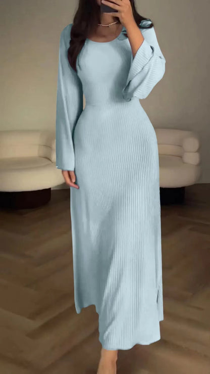 Women Fashion Long Sleeve Loose Casual Dress