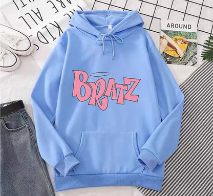 Sudadera con capucha de forro polar con estampado de letras para hombre y mujer, moda informal de otoño e invierno