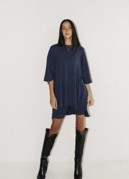 Casual Fashion Women Solid Color Loose T-Shirt And Shorts Set