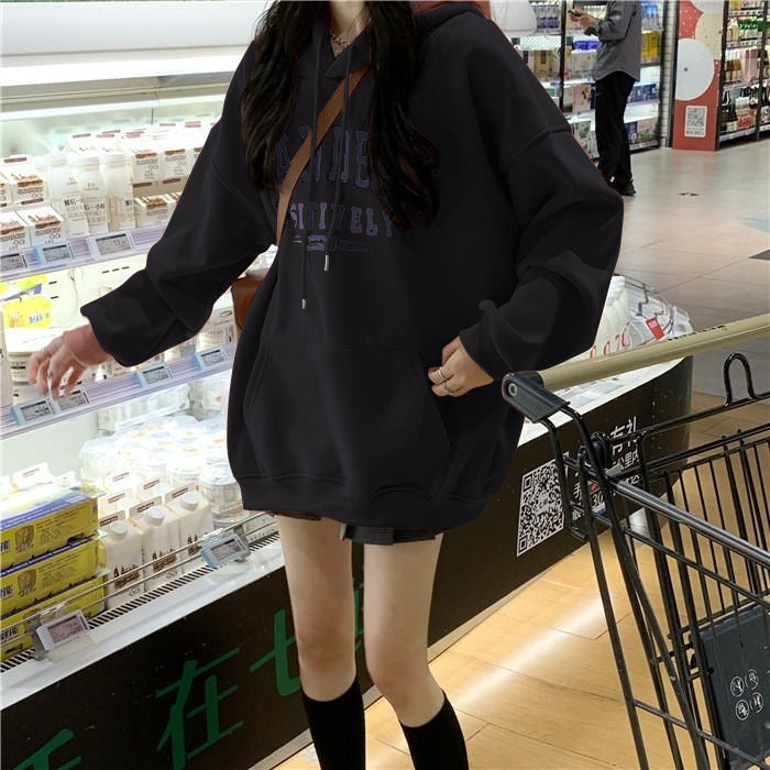 Sudadera con capucha informal de invierno para mujer con forro polar