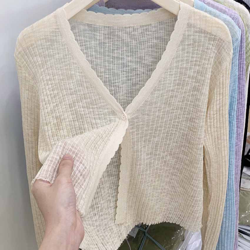Cárdigan informal de punto de color liso para mujer, top de manga larga