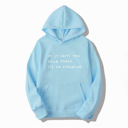 Sudadera con capucha informal con bolsillo y estampado de eslogan y letras para mujer
