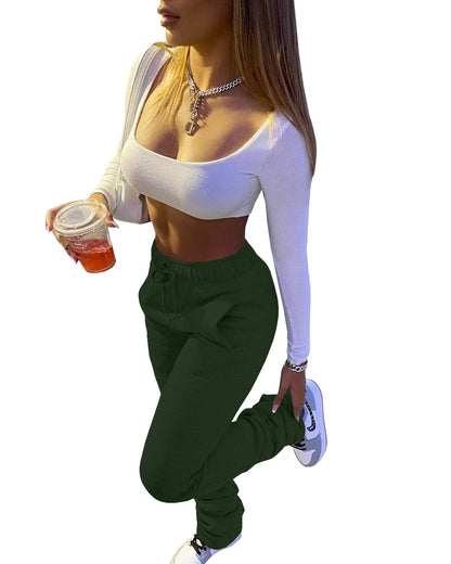 Women Casual Thickened Drawstring Sweat Pants