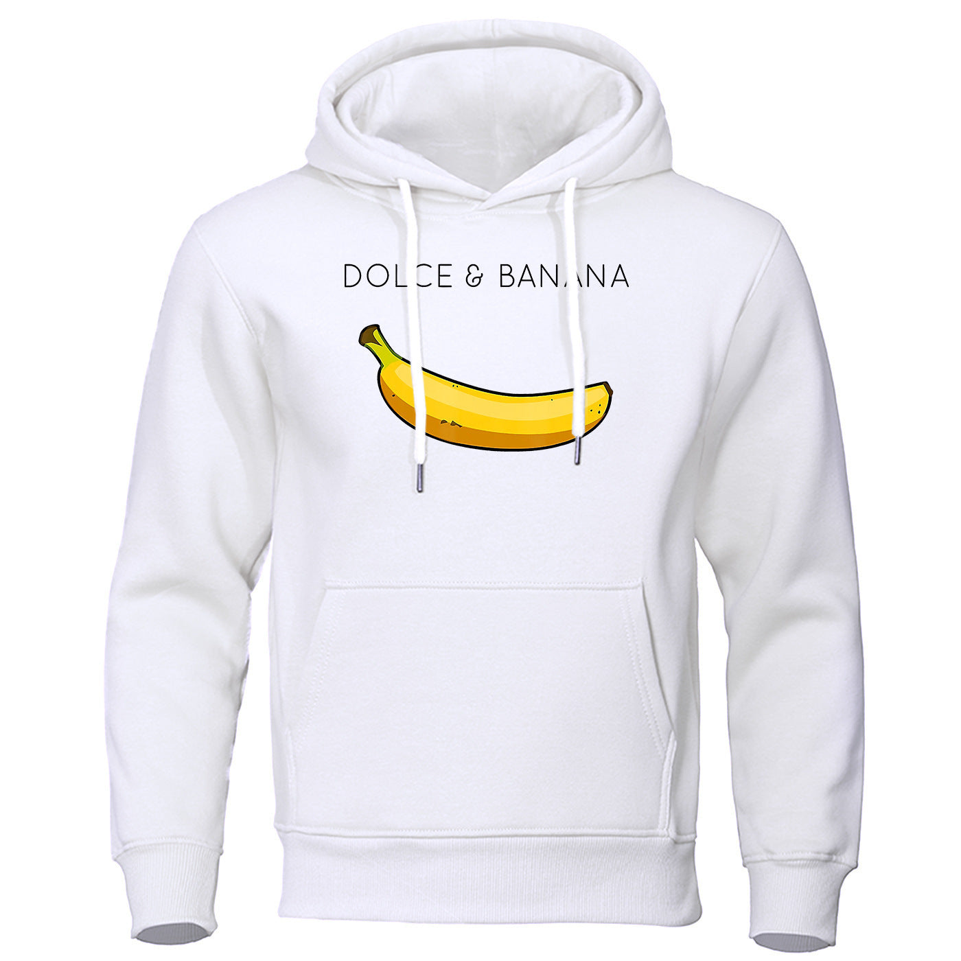 Sudadera con capucha de forro polar con estampado de plátano para hombre y mujer