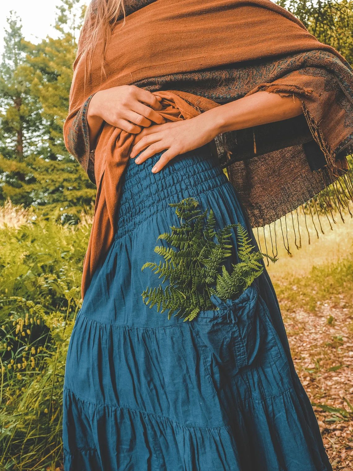 Women Casual Bohemian High Waist Loose Skirt