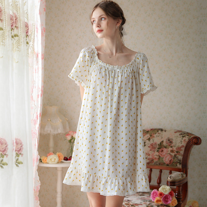 Women Casual Plain Lace Nightdress