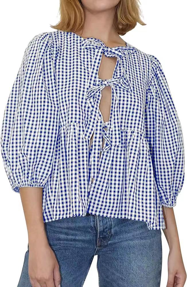Blusas casuales dulces con tirantes y rayas para mujer