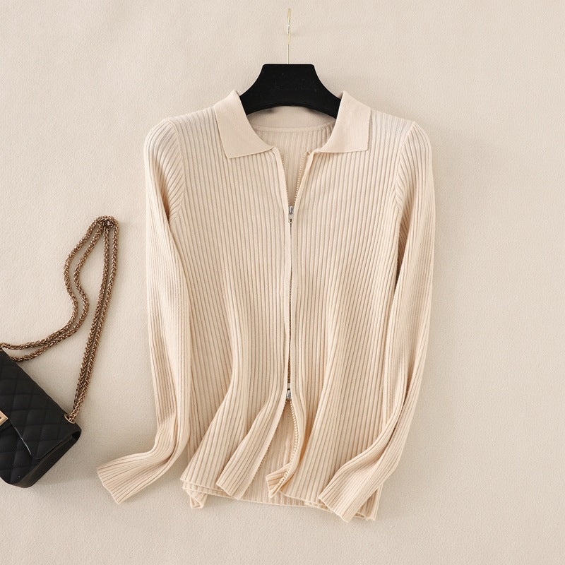 Women Casual Solid Color Base Lar Knit Top Sweater