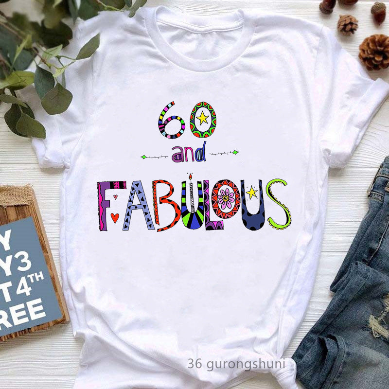 Camiseta informal de manga corta con letras de cumpleaños para mujer, talla grande