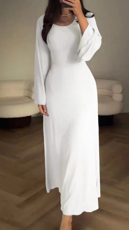 Women Fashion Long Sleeve Loose Casual Dress