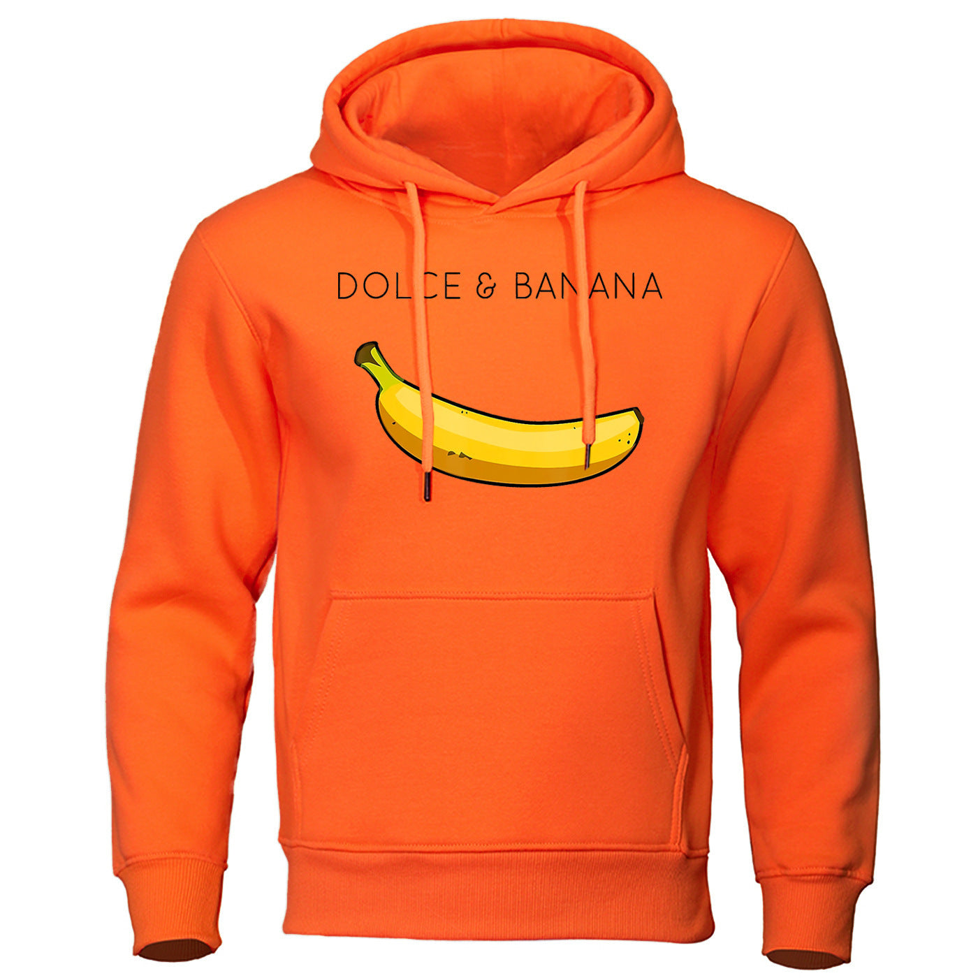 Sudadera con capucha de forro polar con estampado de plátano para hombre y mujer