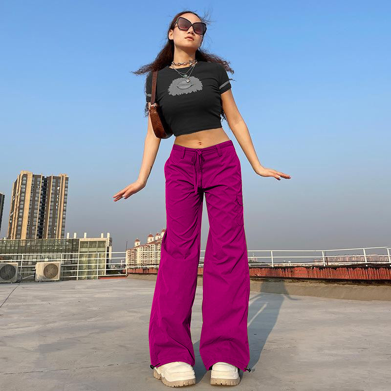 Women Fashion Casual Solid Color Micro-Pants