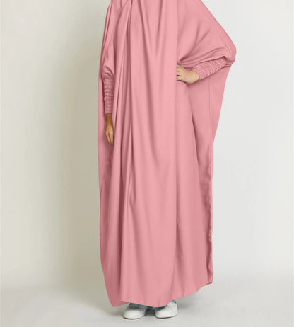 Women Casual Solid Color Abaya Long Sleeve Maxi Dress