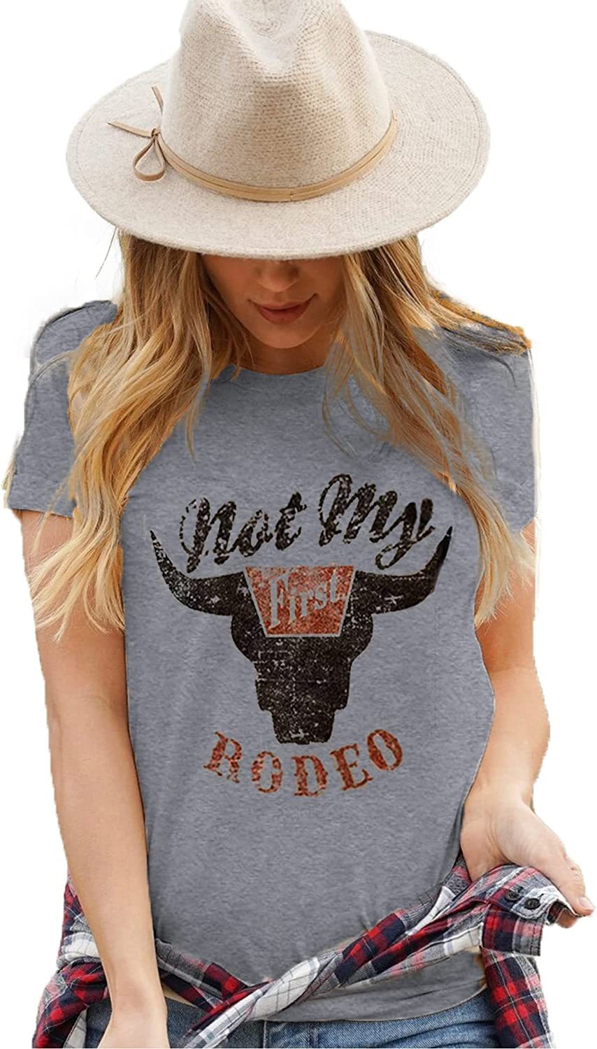 Camiseta de manga corta con cuello redondo y estampado de Tauro para mujer, estilo informal de verano occidental
