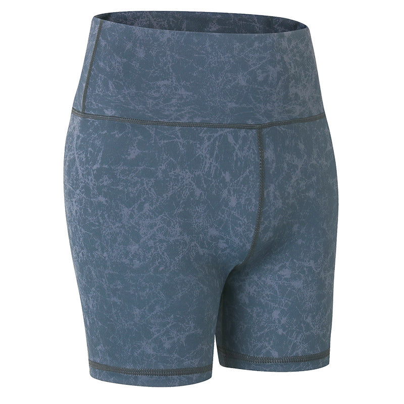 Women'S Casual Nude Printed High-Elastic Tight-Fitting Sports Quick-Drying Fitness 3-Point Biker Shorts