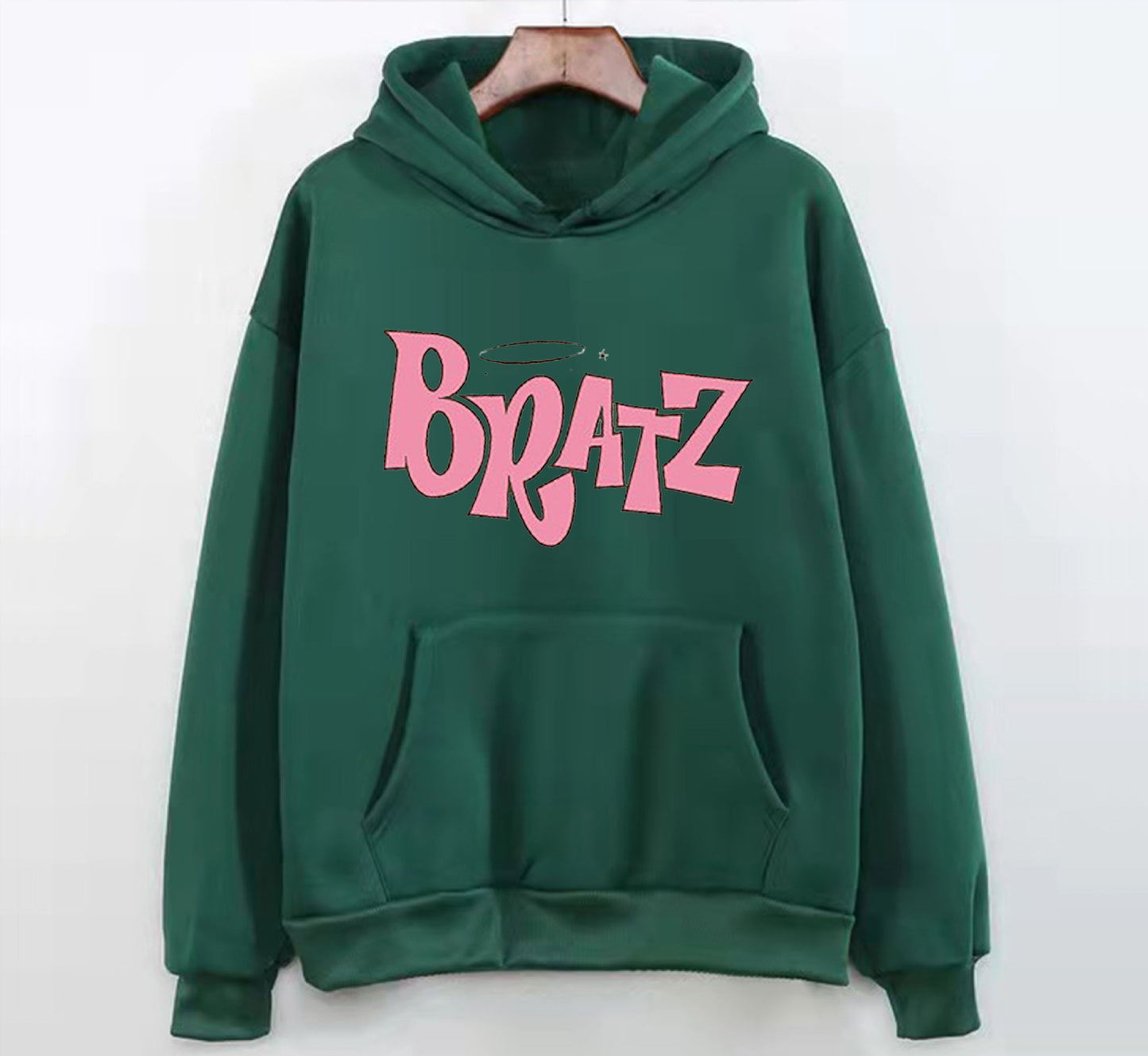Sudadera con capucha de forro polar con estampado de letras para hombre y mujer, moda informal de otoño e invierno