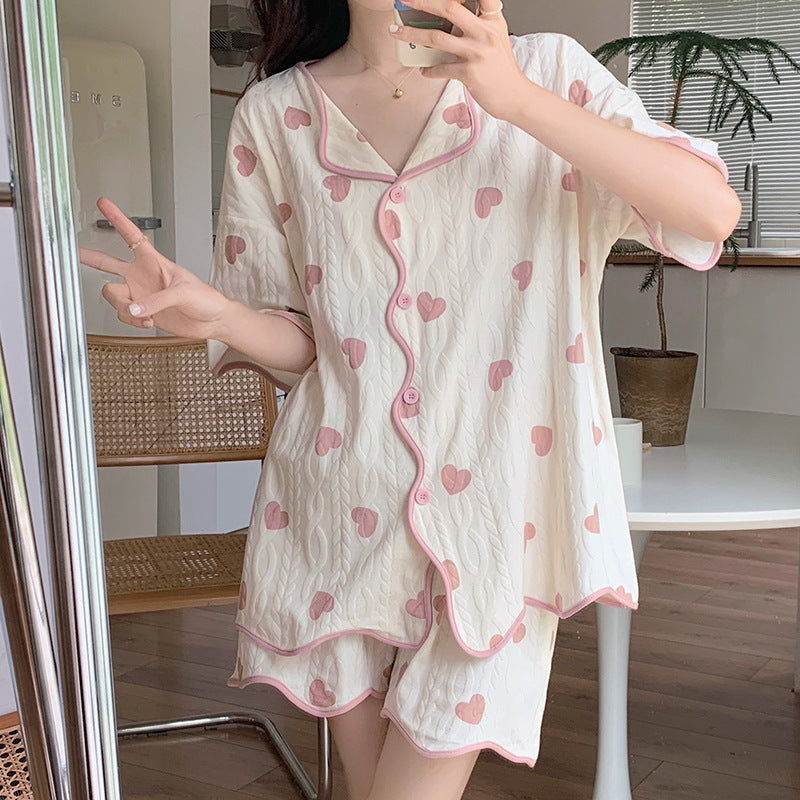Conjunto de pijama informal de manga corta y pantalones cortos para mujer