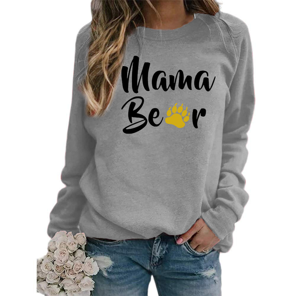 Sudadera con capucha de manga larga y cuello redondo con estampado de letras para mujer, estilo informal y holgado