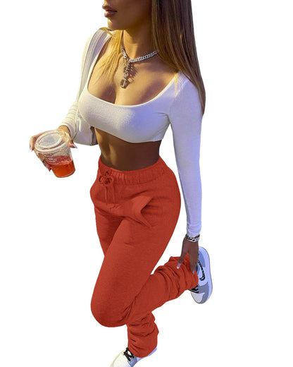 Women Casual Thickened Drawstring Sweat Pants