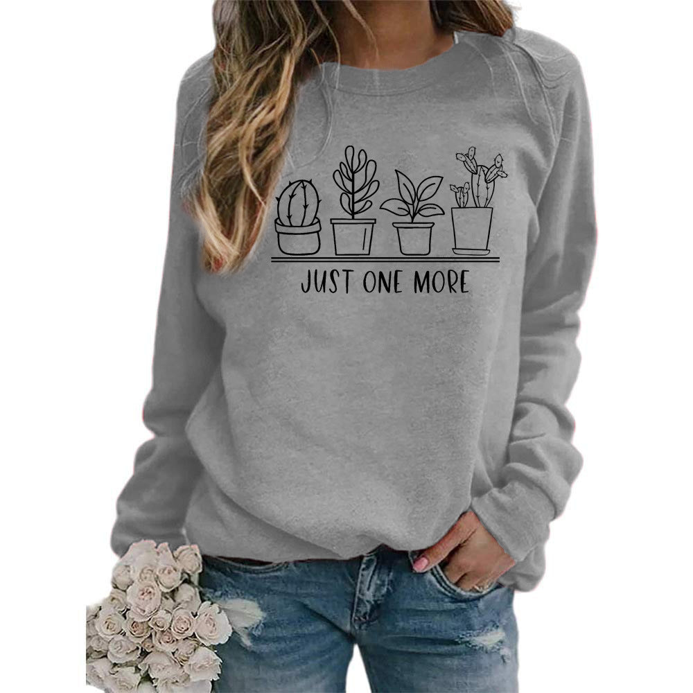 Sudadera holgada informal con estampado floral y cuello redondo de manga larga para mujer