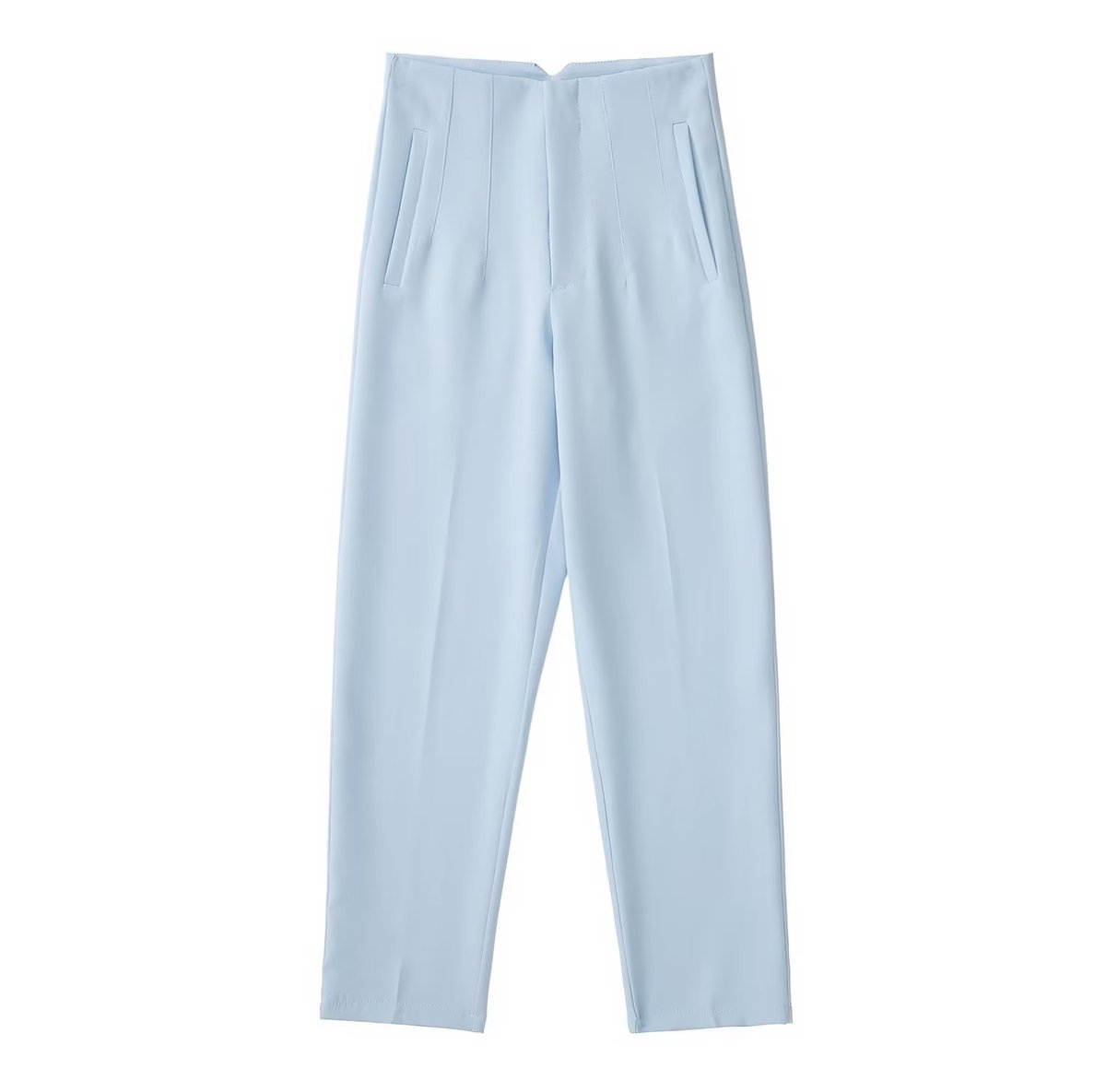 Women Fashion Casual Solid Color High Waist Pants