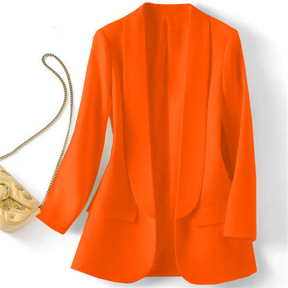 Women Fashion Casual Solid Color Slim-Fit Blazer