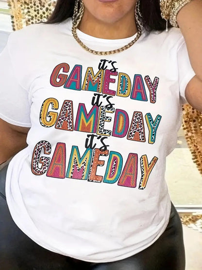 Camiseta informal de manga corta con estampado de dibujos animados para mujer