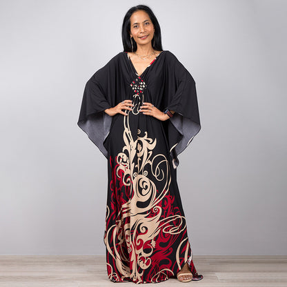 Traje de baño largo con estampado floral a rayas y protección solar para mujer