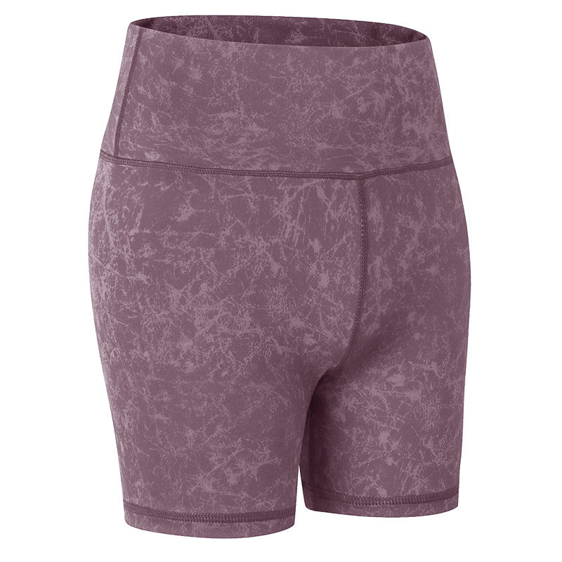 Women'S Casual Nude Printed High-Elastic Tight-Fitting Sports Quick-Drying Fitness 3-Point Biker Shorts