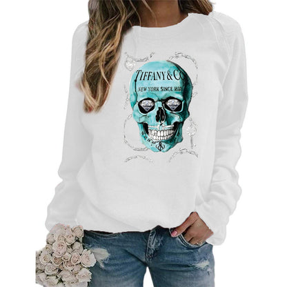 Sudadera con capucha de manga larga y cuello redondo con estampado informal a la moda para mujer