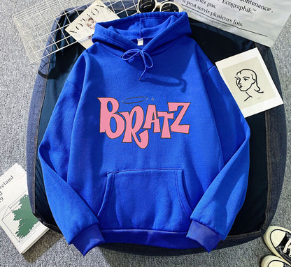 Sudadera con capucha de forro polar con estampado de letras para hombre y mujer, moda informal de otoño e invierno