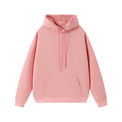 Sudadera con capucha informal holgada de manga larga con bolsillos y color liso para mujer